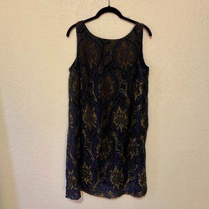 LOFT Patterned Velvet Sheath Dress (size M)